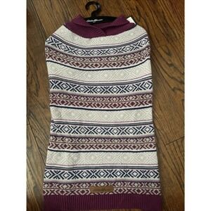 Eddie Bauer Pet Apparel Dog Sweater Purple Gray Navy XLarge NWT‎